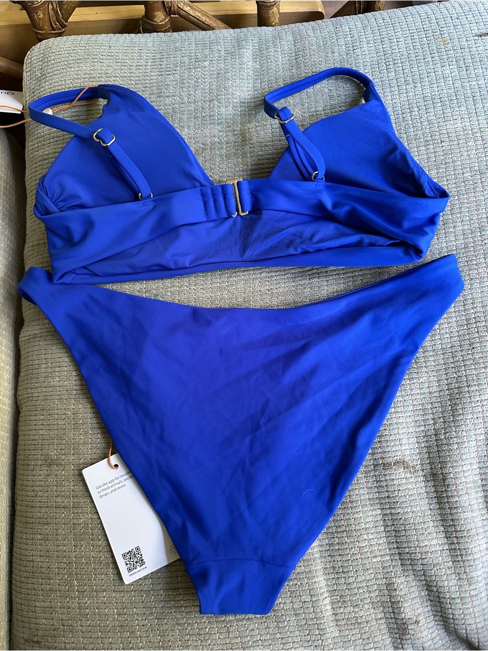 NWT Quince bikini set electric blue - Picture 4 of 5